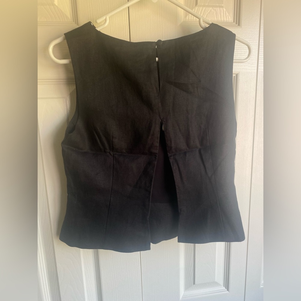 NEW Reformation Moya Linen Two pieces - Black Size 2 - Picture 8 of 15